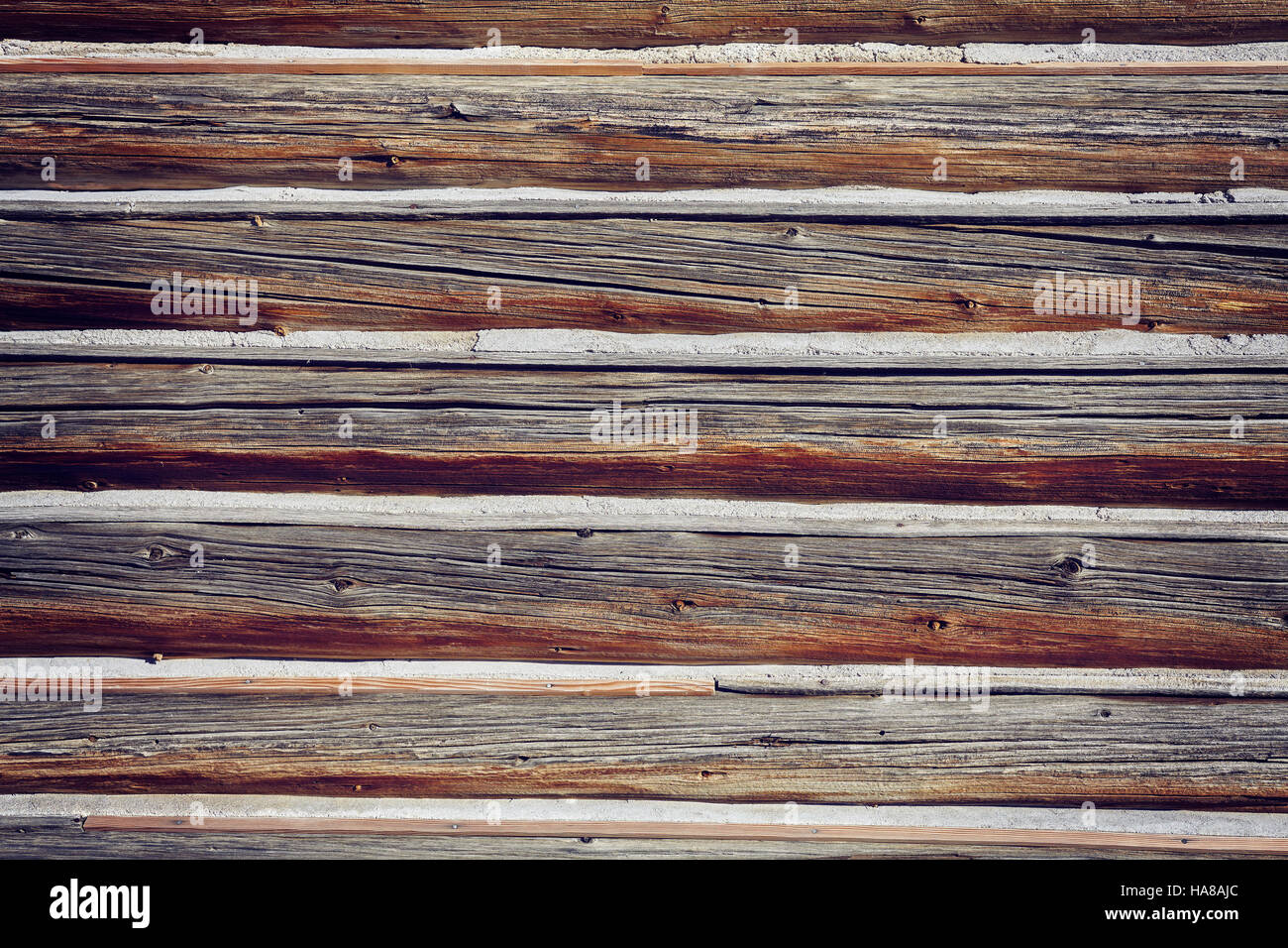 Retro-stilisierte alte hölzerne Scheune Wand Hintergrund. Stockfoto