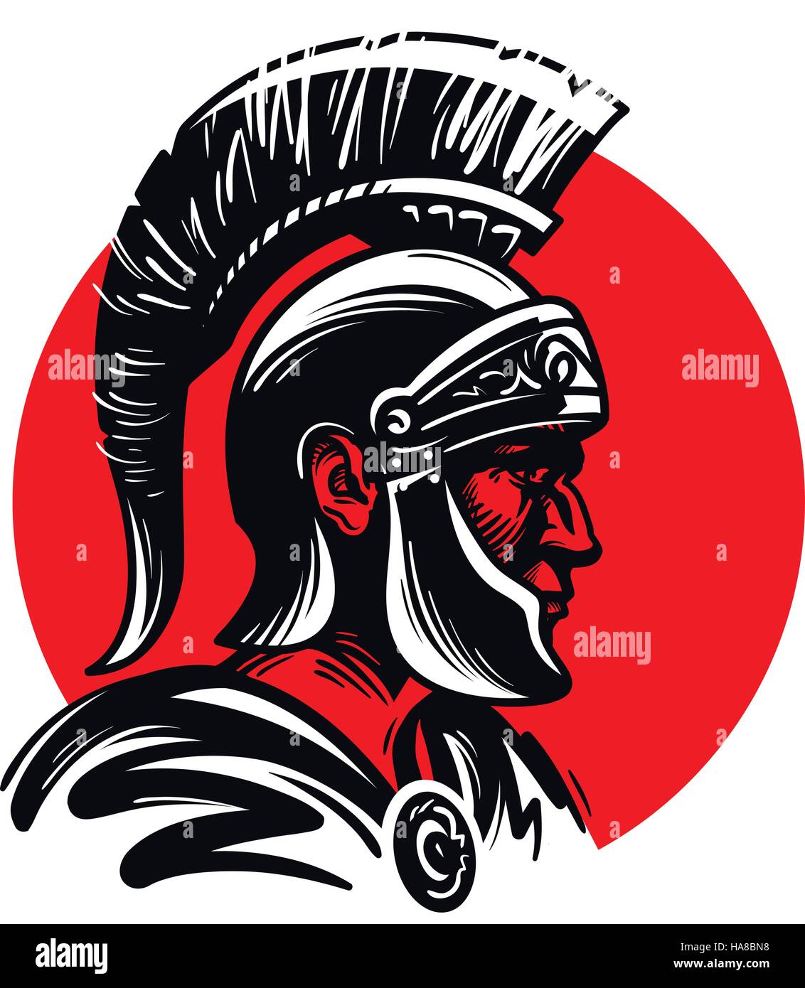 Römischer Soldat oder Gladiator im inneren Kreis. Vektor-illustration Stock Vektor
