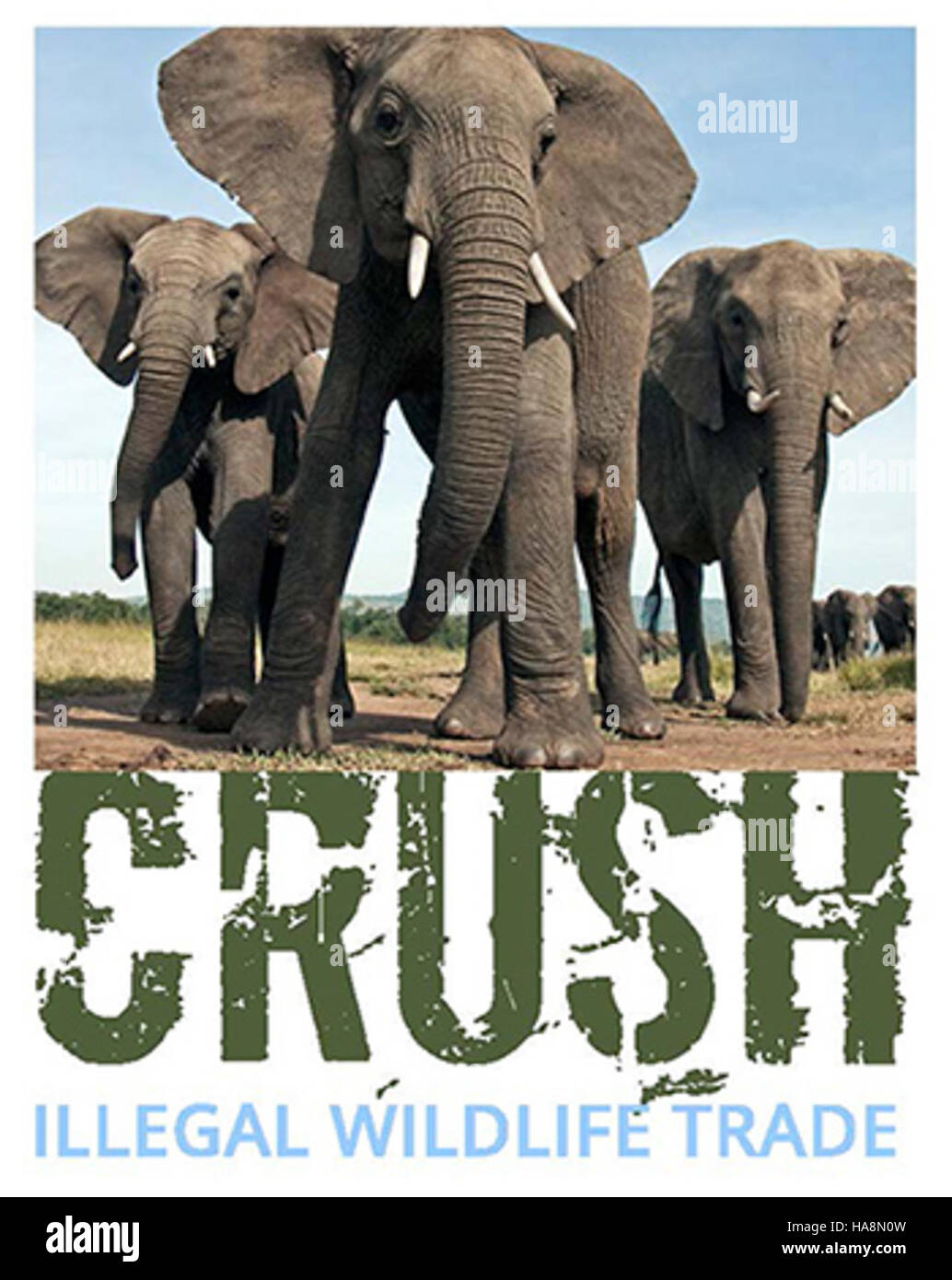 Die Region U.S. Fish and Wildlife Service Mountain-Prairie fördert das Bewusstsein durch ihr „Crush“-Logo, das den Schutz der Tierwelt und die Bedeutung des Schutzes der natürlichen Lebensräume in den Nationalparks der Region betont. Stockfoto