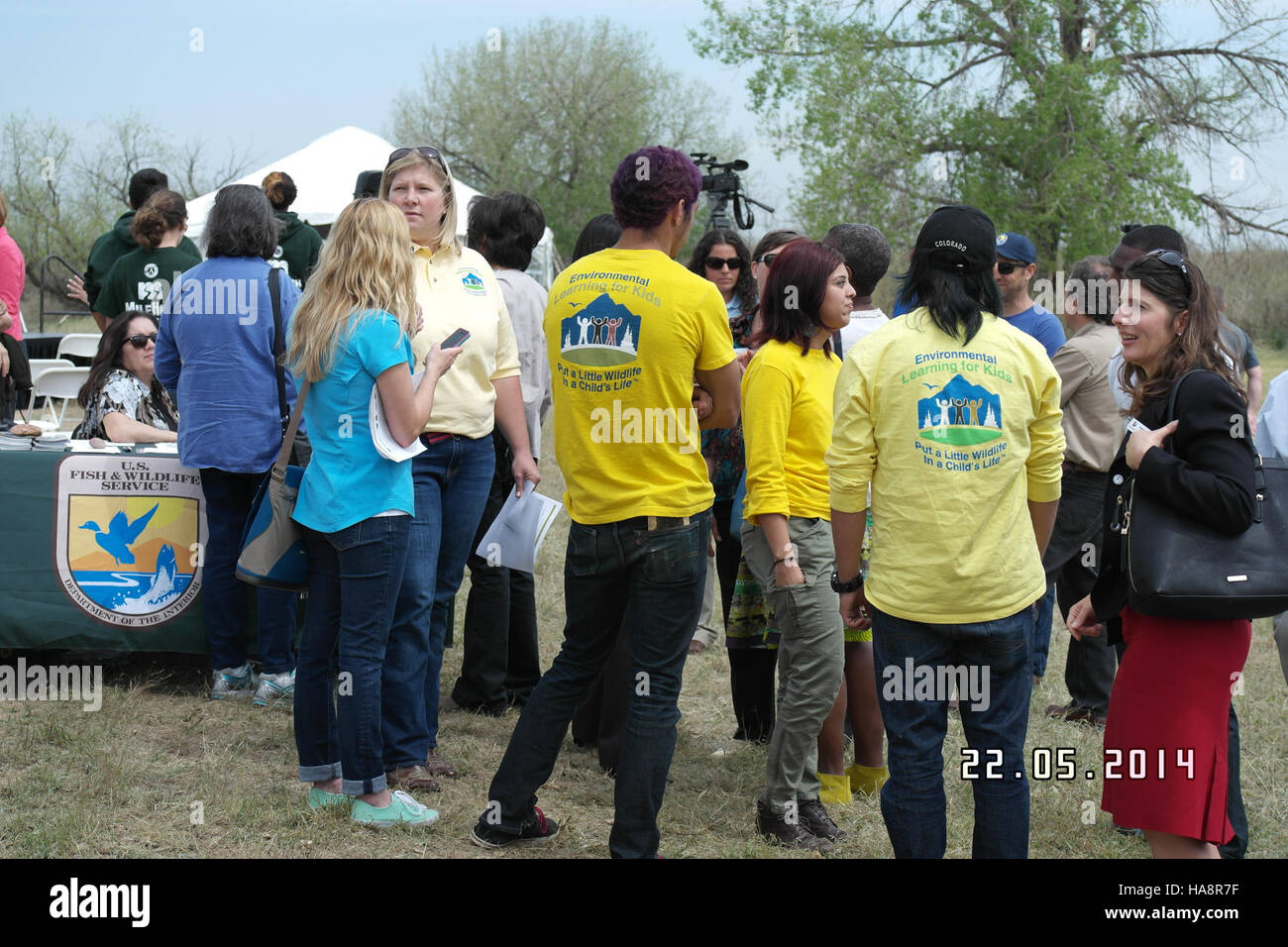 Minister Jewell kündigte eine Finanzierungsinitiative im Wert von 6,7 Millionen US-Dollar an, mit der junge Menschen Arbeitsplätze im Naturschutz erhalten sollen, wobei der Schwerpunkt auf der Stärkung ihrer Beteiligung am Schutz von Nationalparks und der Umweltverantwortung liegt. Stockfoto