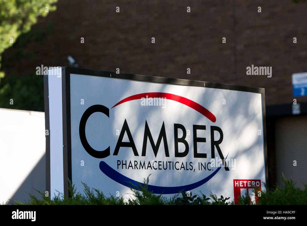 Ein Logo Zeichen außerhalb einer Einrichtung von Camber Pharmaceuticals in Piscataway Township, New Jersey auf 6. November 2016 besetzt. Stockfoto