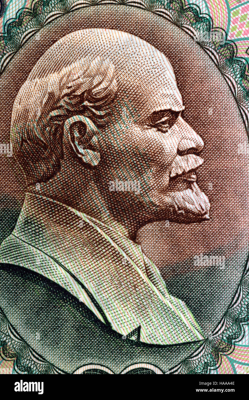 Vladimir Lenin-Porträt von alten Sowjetunion Geld Stockfoto