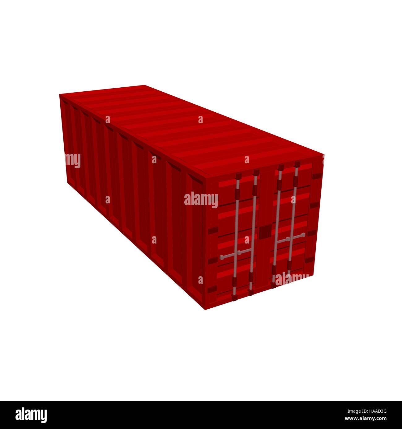 Cargo-Container. Isoliert auf weißem Hintergrund. Vektor-Illustration. Stock Vektor