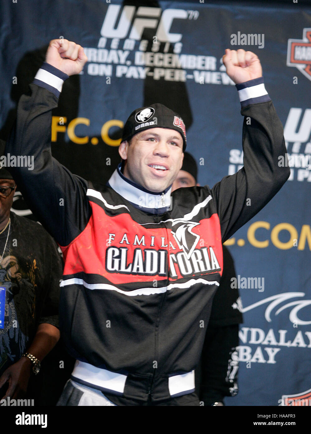 Wanderlei Silva während einer-wiegen für UFC 79 im Mandalay Bay Events Center in Las Vegas auf Freitag, 28. Dezember 2007. Bildnachweis: Francis Specker Stockfoto