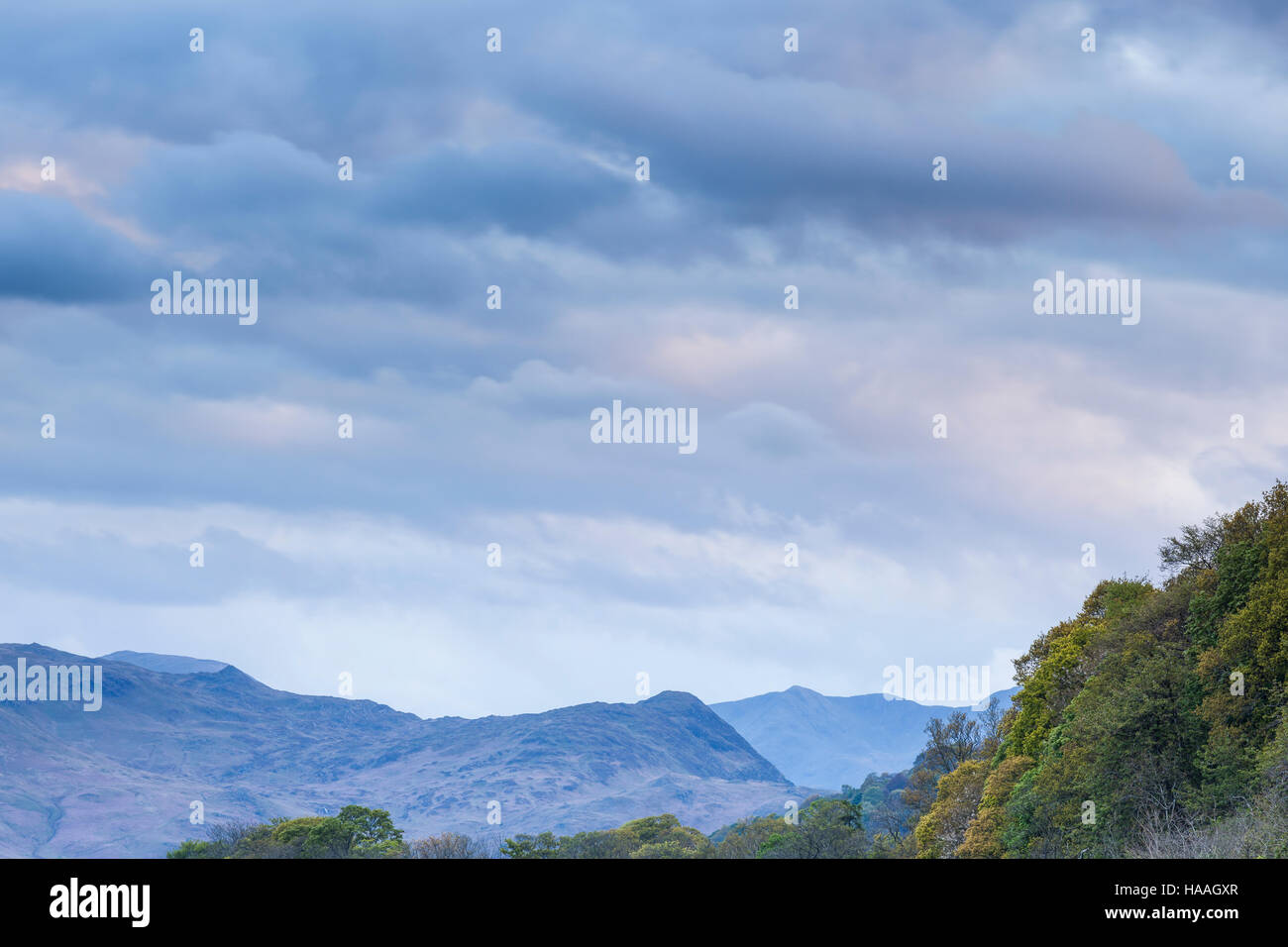 Die Fells oben Ullswater im Lake District. Stockfoto