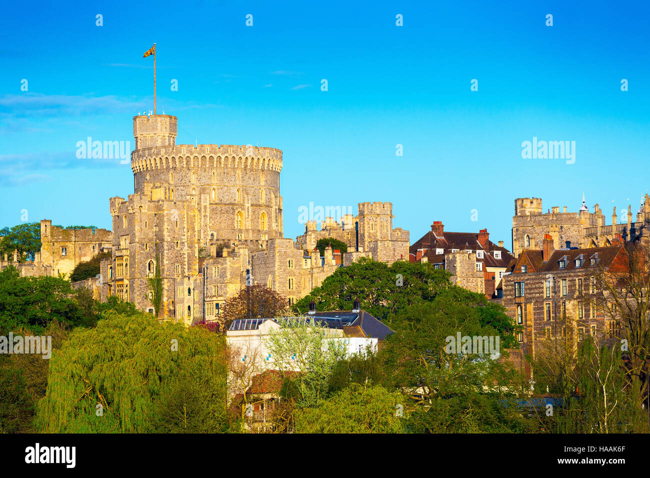 Der Runde Turm in Windsor Castle. Windsor, Berkshire, England, UK Stockfoto