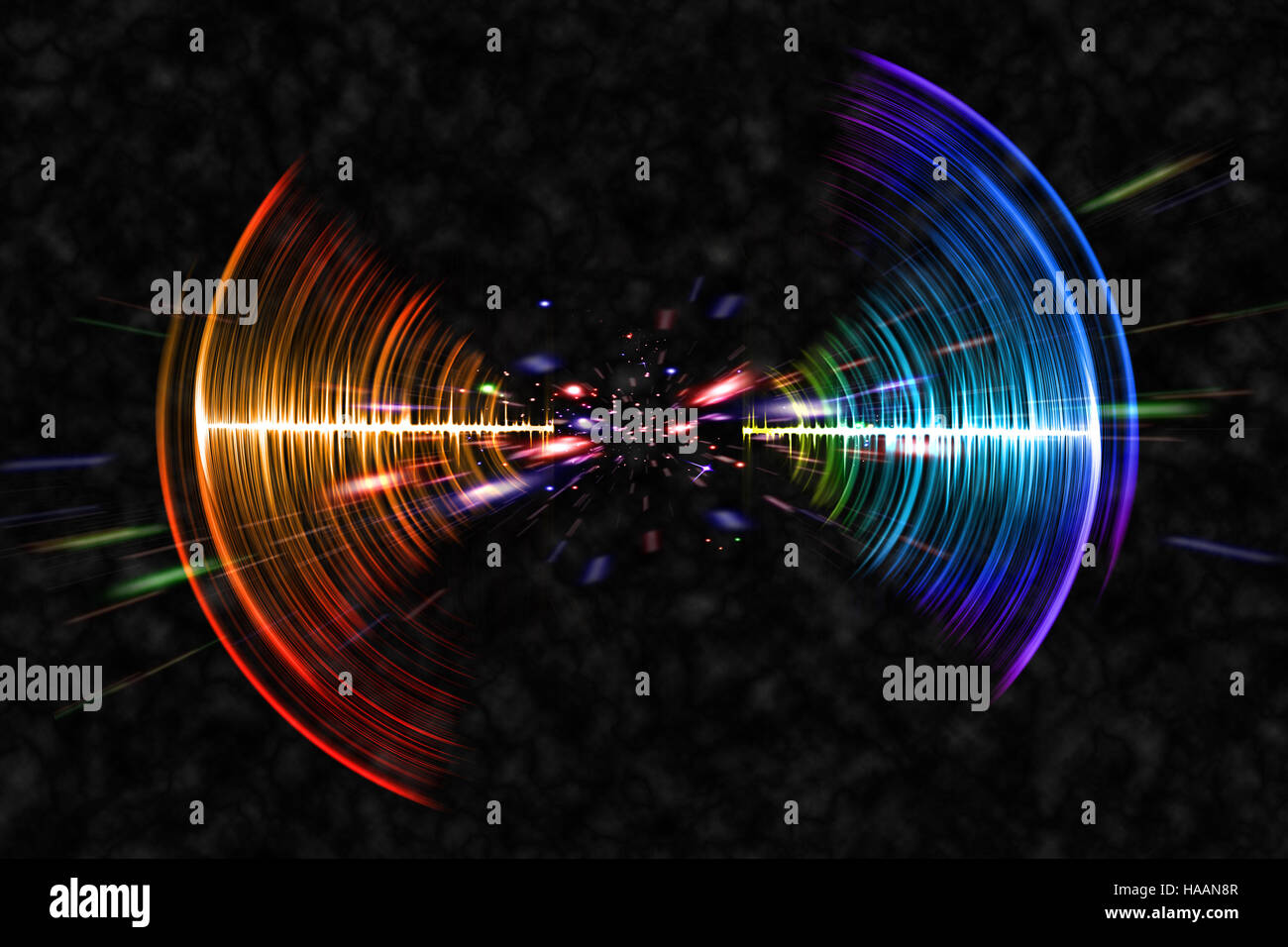 Visuelle Neon Soundwave Konzept 3D Illustration abstrakten Hintergrund Stockfoto