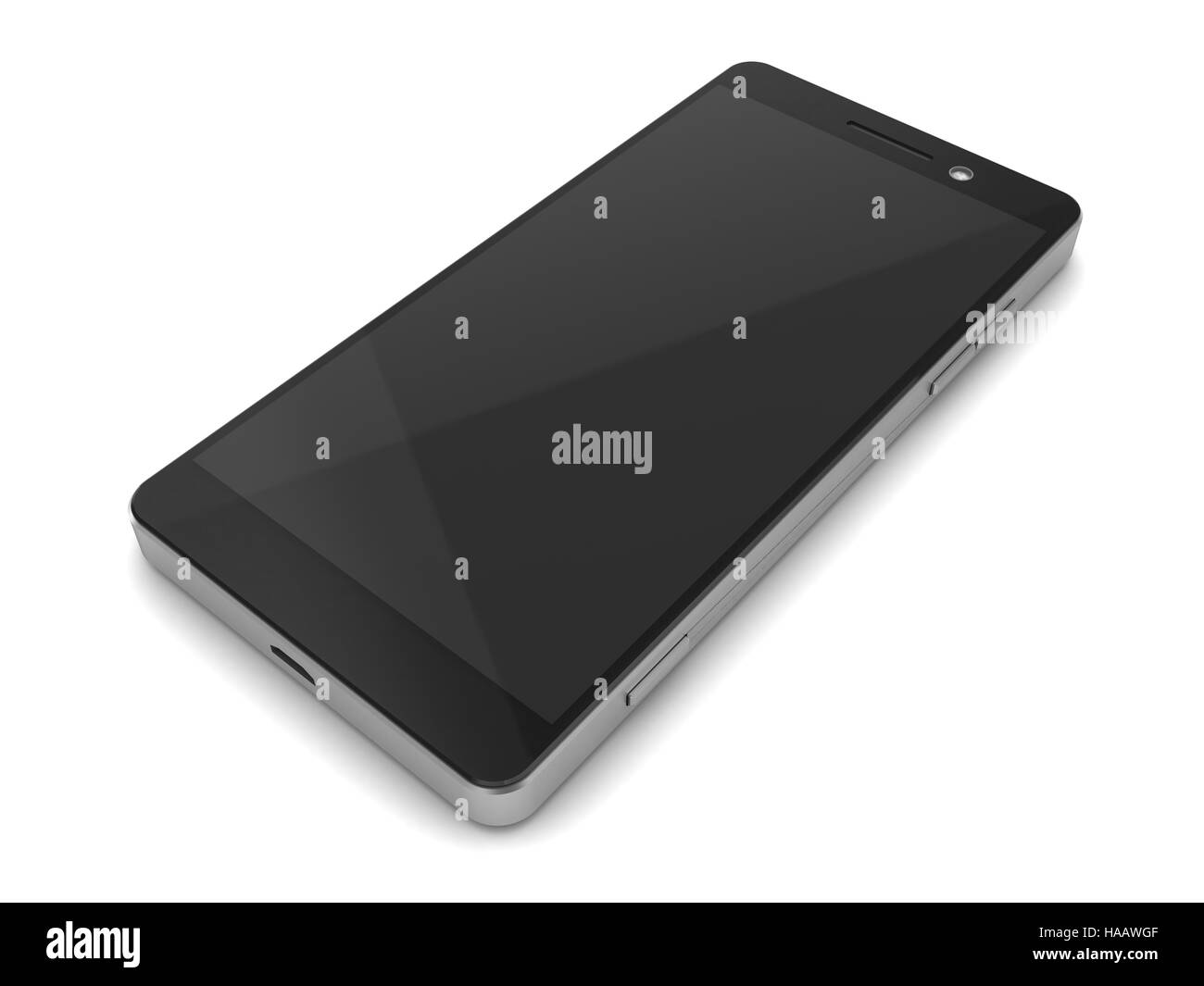 3D Abbildung des Mobiltelefons auf weißem Hintergrund Stockfoto