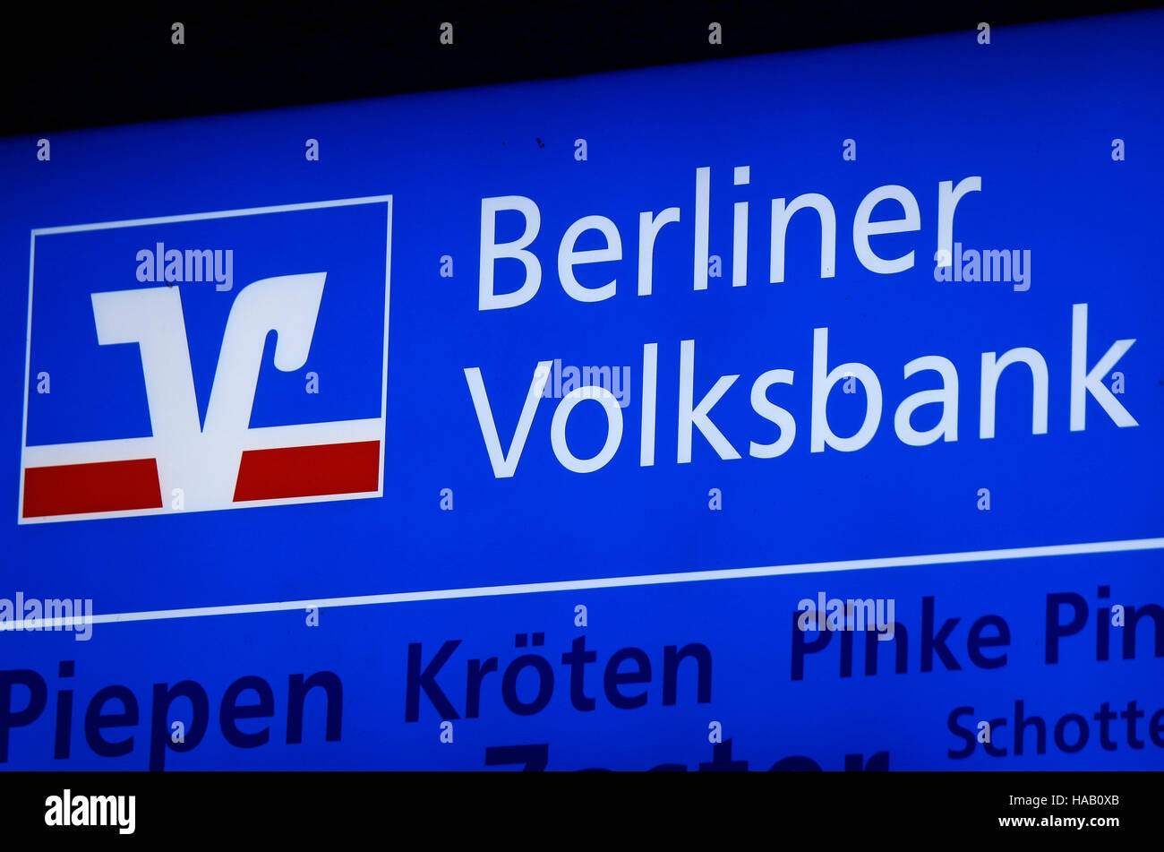 Das Logo der Marke "Berliner Volksbank", Berlin. Stockfoto