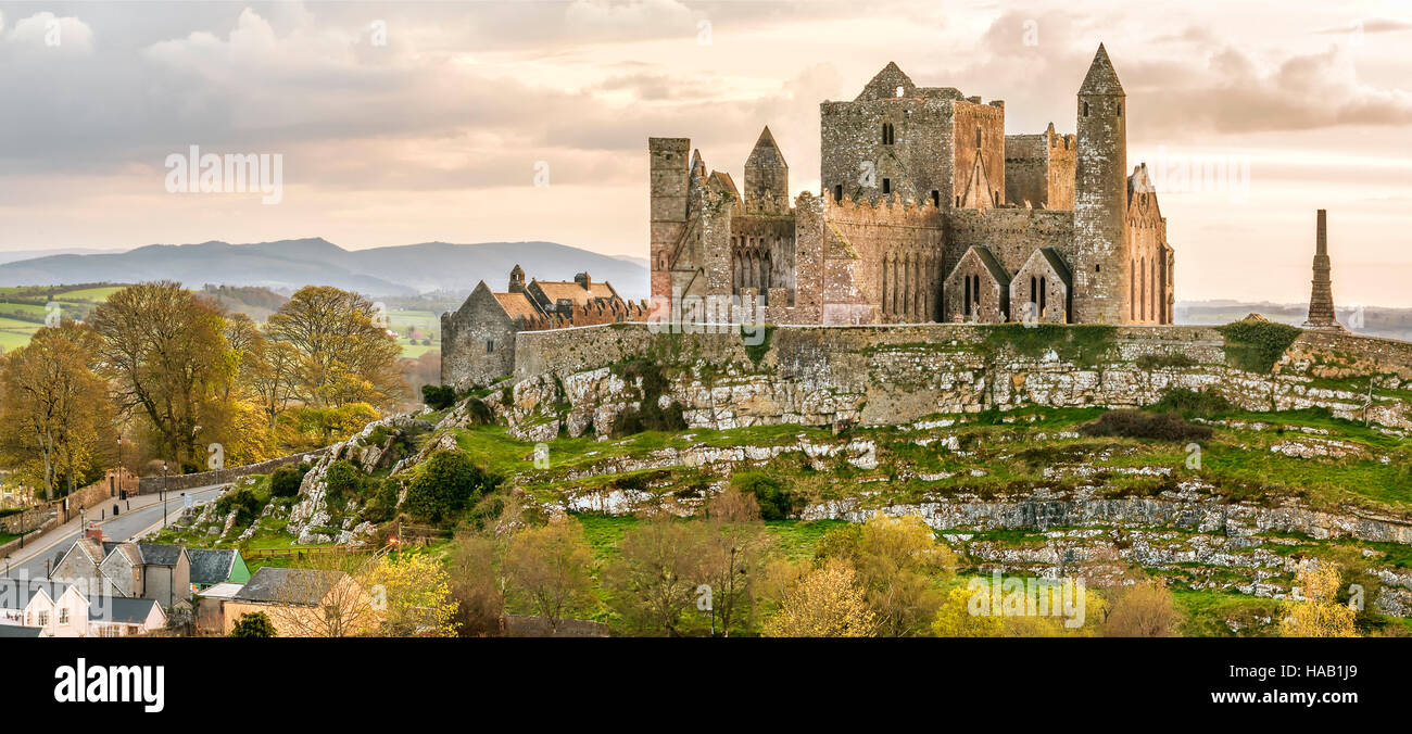 Panorama der Burg Rock of Cashel, Tipperary, Irland Stockfoto