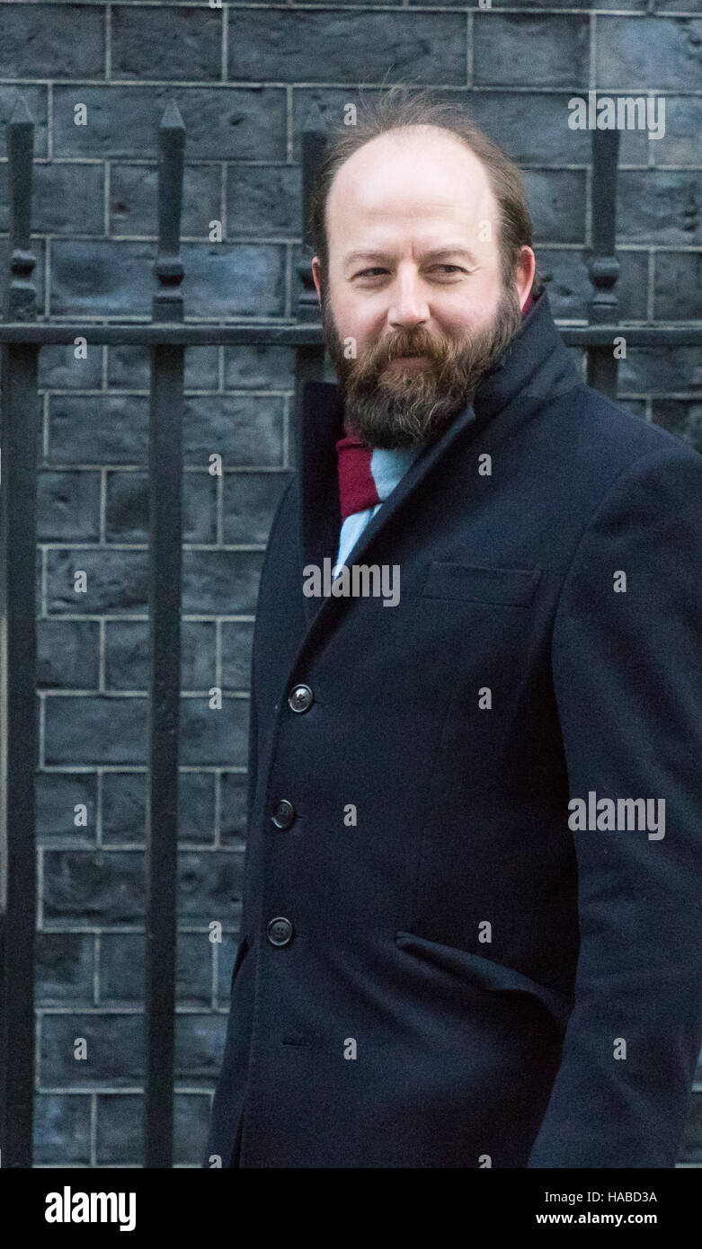 Downing Street, London, 29. November 2016. Strategische Berater Nick Timothy kommt in 10 Downing Street. Bildnachweis: Paul Davey/Alamy Live-Nachrichten Stockfoto