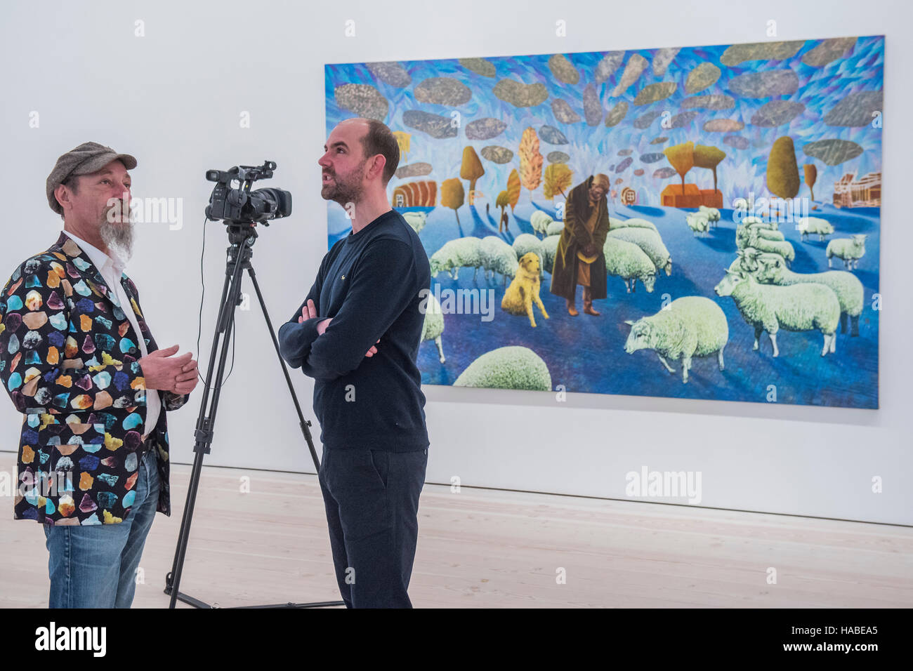 London, UK. 29. November 2016. Gainsborough Farm von David Brian Smith (abgebildete interviewt) - Maler Maler: Künstler von heute, die Künstler von morgen, mit der Arbeit von neun heutigen Maler von den 30ern bis hin zu ihren 60er in der Saatchi Gallery inspirieren. Es gibt neun Künstler in der Ausstellung, deren Ziel ist es, eine Diskussion über die Bedeutung der Malerei und seine Zukunft als zeitgenössische Kunstform, start gegeben, dass die Installation, Skulptur und Video dominieren die Welt der Kunst. Bildnachweis: Guy Bell/Alamy Live-Nachrichten Stockfoto