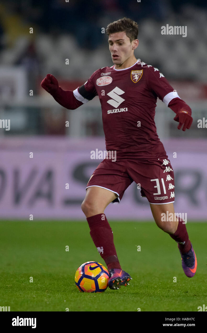 Turin, Italien. 29. November 2016: Lucas Boye Torino FC in Aktion während der TIM Cup Fußballspiel zwischen FC Turin und AC Pisa. Bildnachweis: Nicolò Campo/Alamy Live-Nachrichten Stockfoto