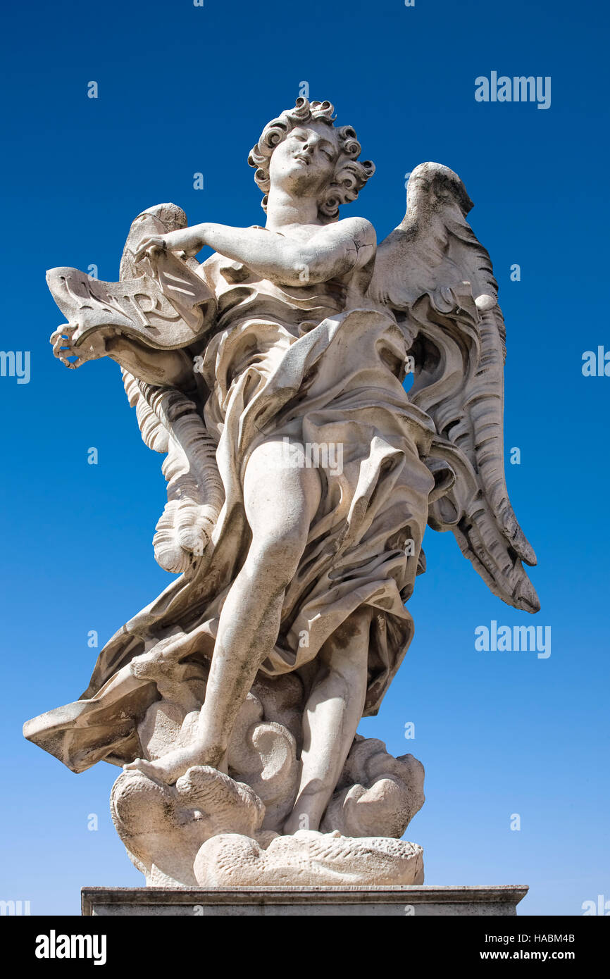 Statue auf St. Angelo Brücke, Rom Stockfoto