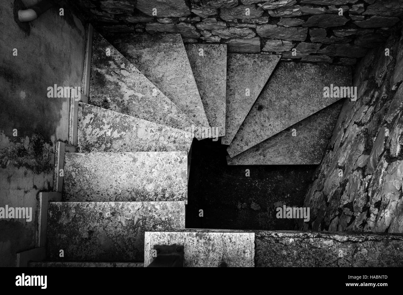 Treppenhaus in einer griechischen Villa Stockfoto