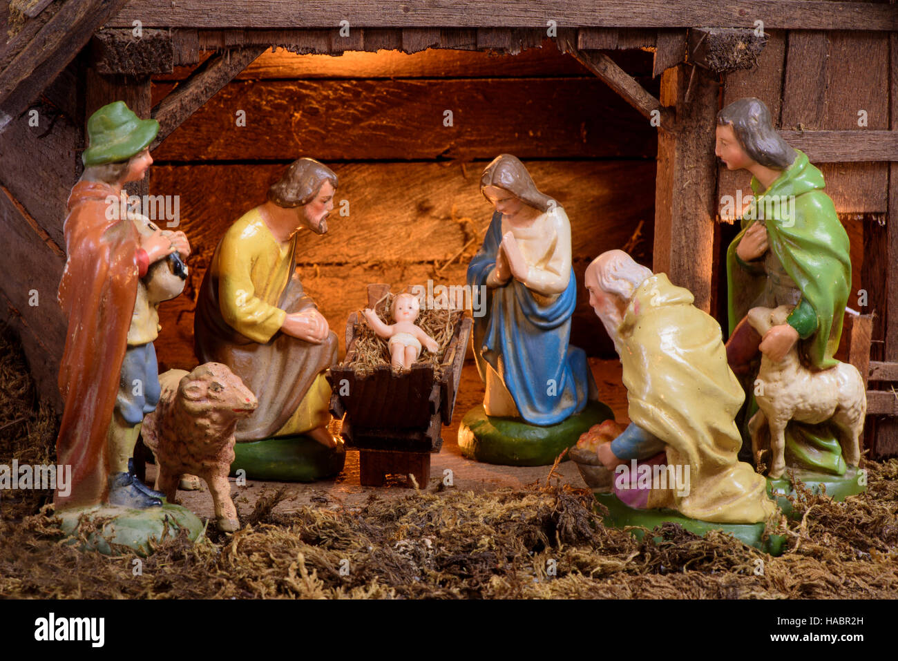 Jesus geburt im stall in bethlehem -Fotos und -Bildmaterial in hoher 