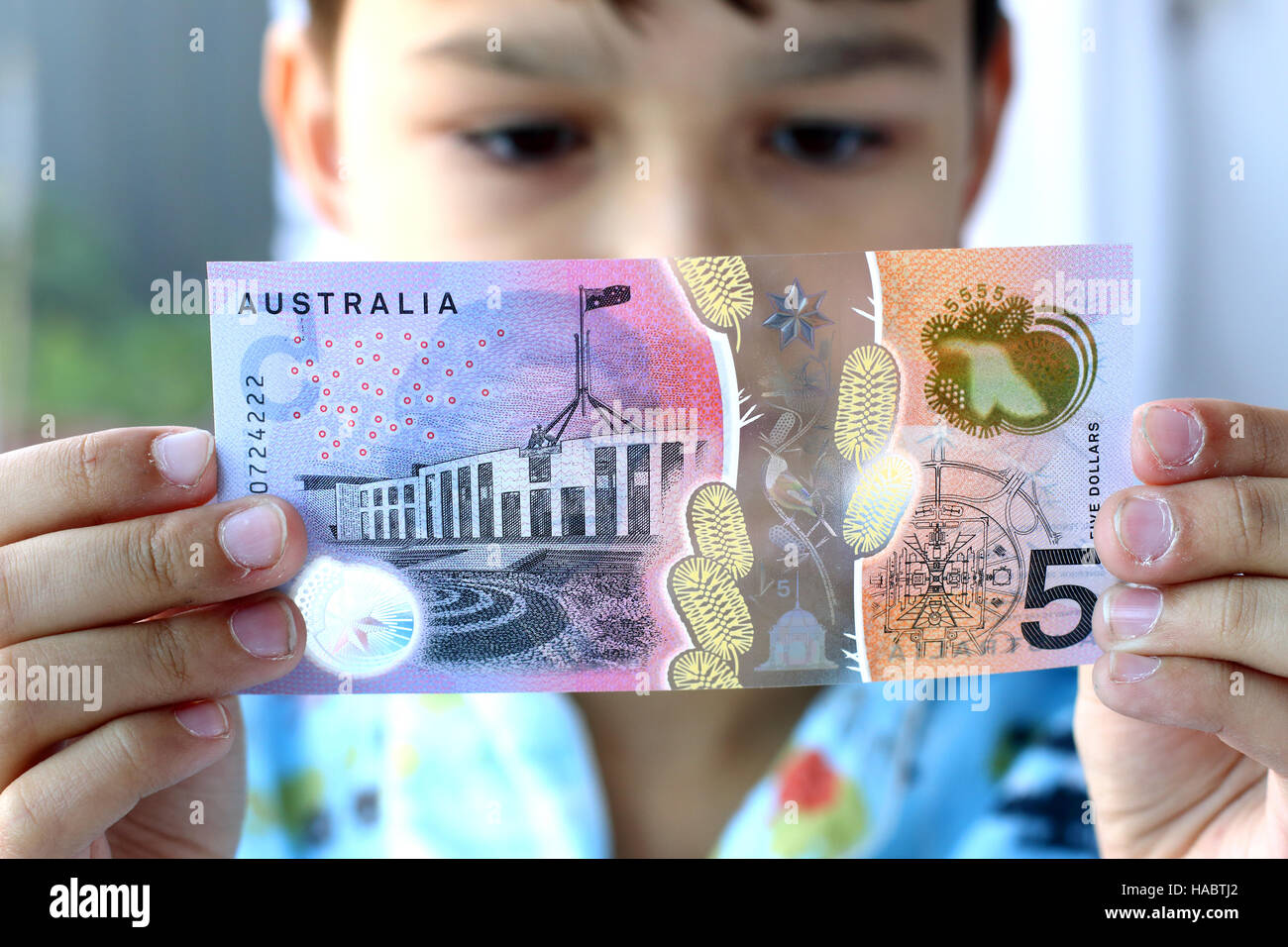 $5 australische Dollar neue Banknote Stockfoto