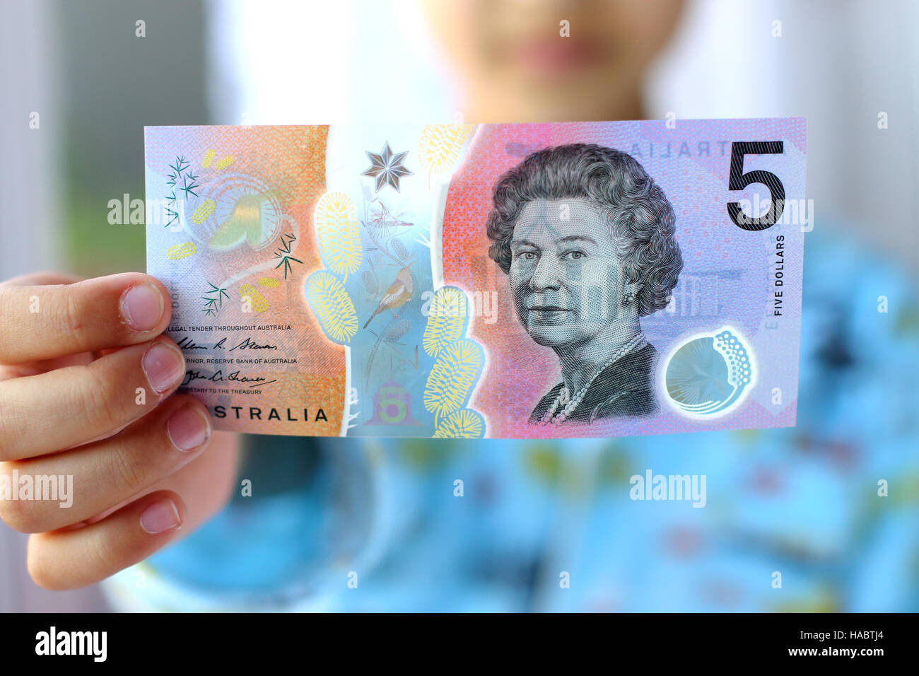 $5 australische Dollar neue Banknote Stockfoto