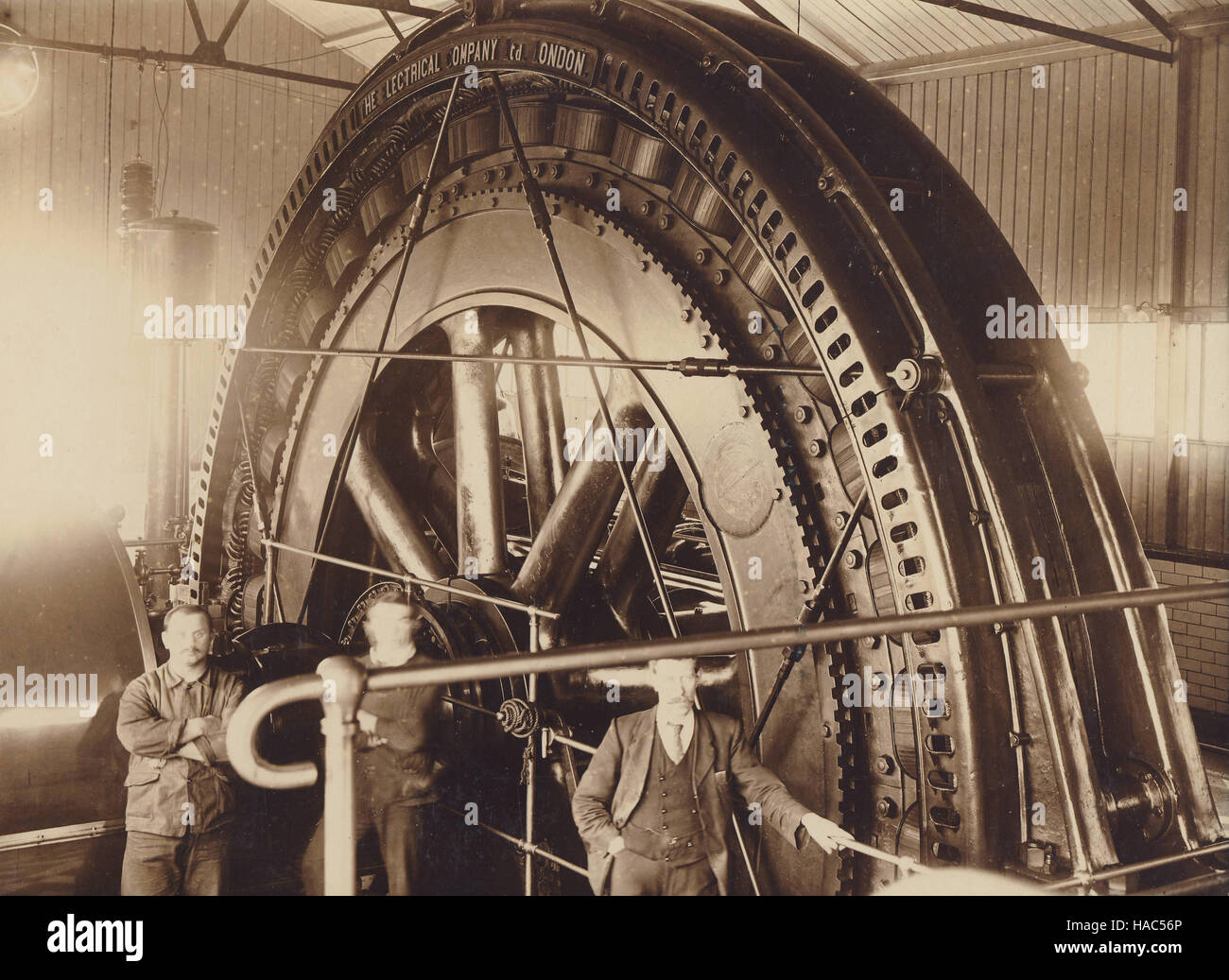 Historisches Archiv Bild der Turbinenhalle am Stausee Pumpstation, Elan Valley Rhayader, Wales c1910s Stockfoto