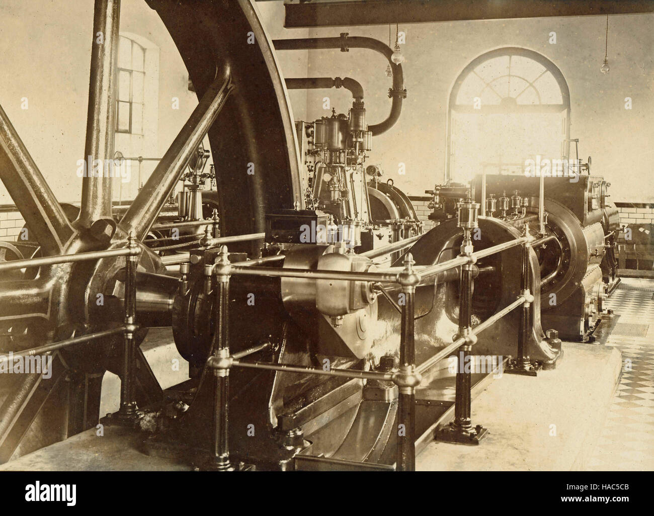 Historisches Archiv Bild der Turbinenhalle am Stausee Pumpstation, Elan Valley Rhayader, Wales c1910s Stockfoto
