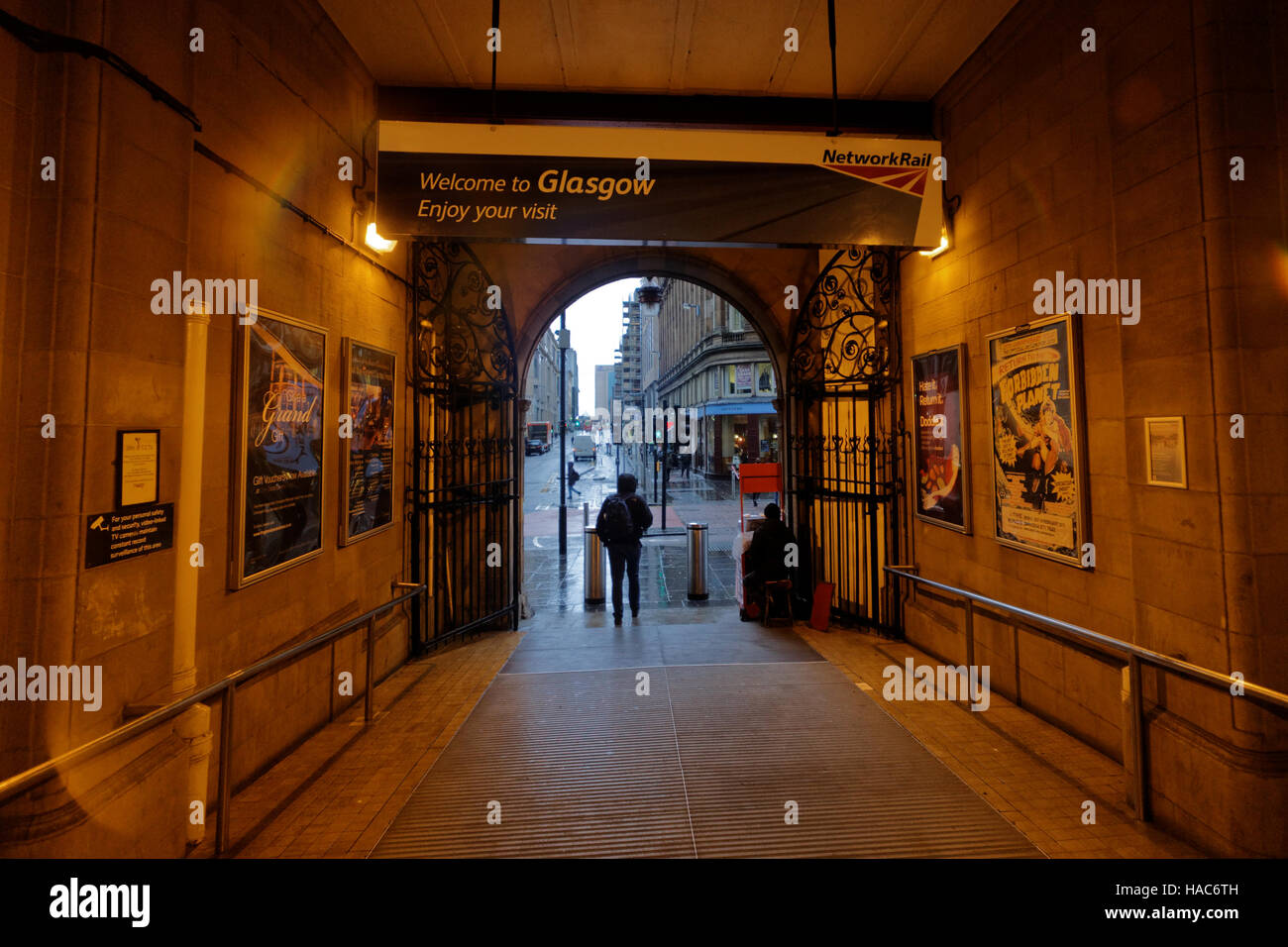 Glasgow zentrale Bahnhof Eingang Stockfoto