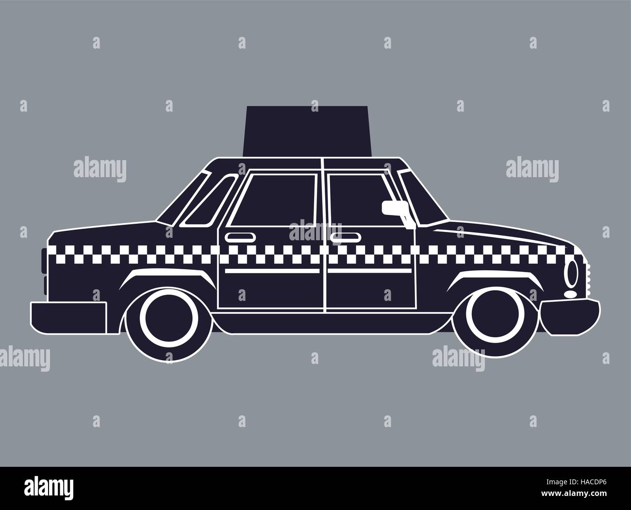 Silhouette Taxi Auto mit Werbung-Seitenansicht Stock Vektor