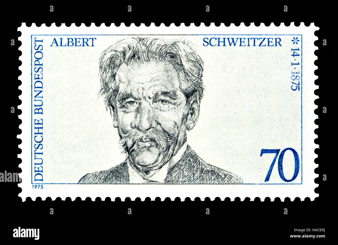 Deutsche Briefmarke 1975 Albert Schweitzer 1875 1965