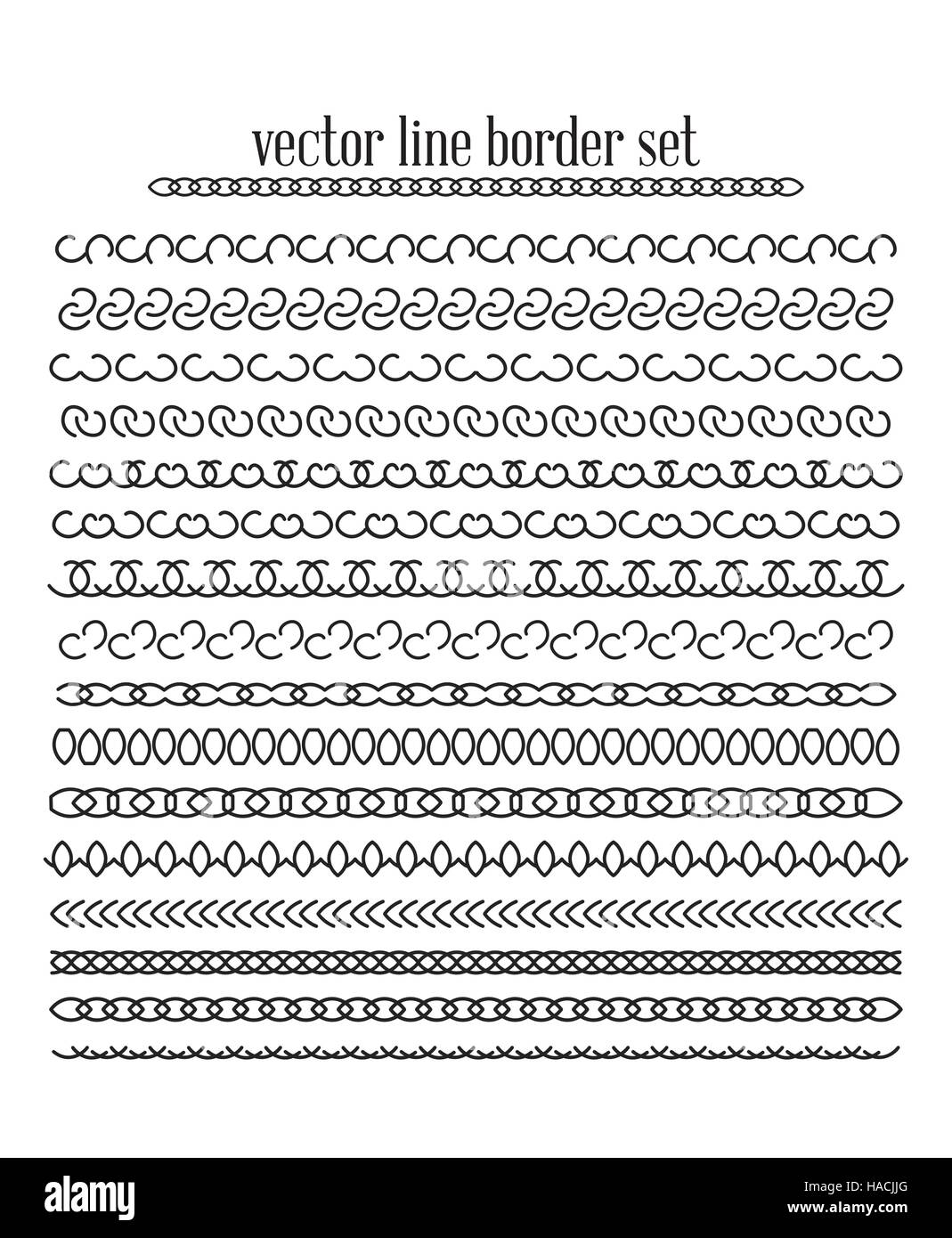 Vektorlinien, trennt Grenze Satz Stock Vektor