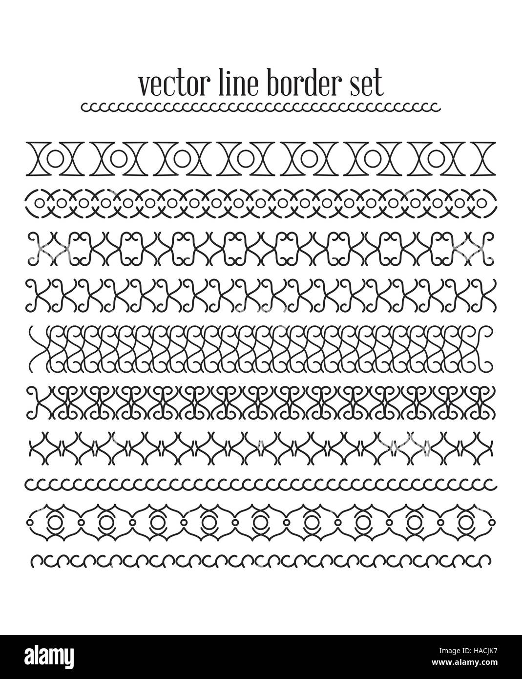 Vektorlinien, trennt Grenze Satz Stock Vektor