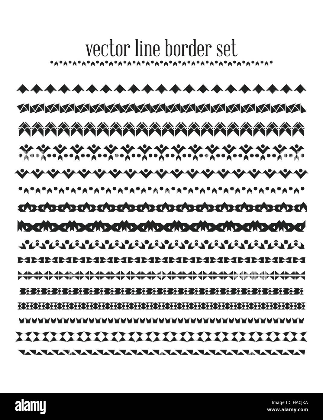 Vektorlinien, trennt Grenze Satz Stock Vektor