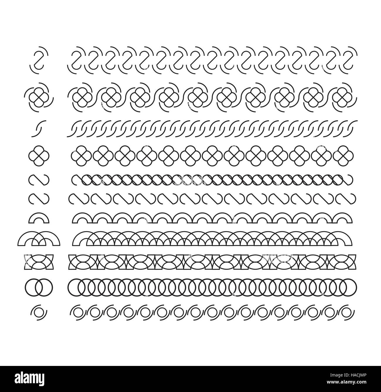 Vektorlinien, trennt Grenze Satz Stock Vektor