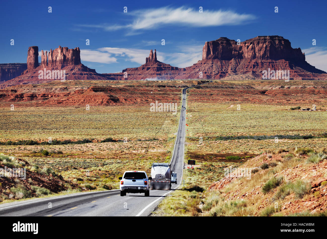 Straße 163, scenic Byway, die Annäherung an das Monument Valley, Arizona, USA Stockfoto