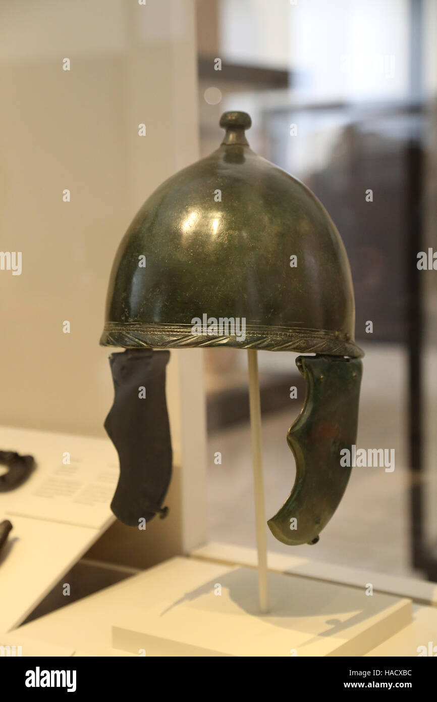 Iberische Waffe. Helm. 4.-2. Jahrhundert BC. Nationales Archäologisches Museum, Madrid. Spanien. Stockfoto