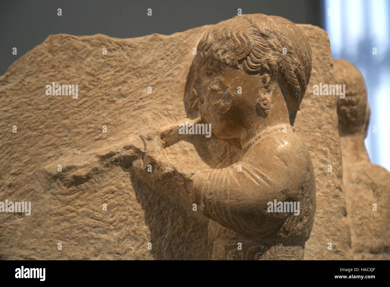 Auletris (Aulos spielt Frau). Iberische Linderung von Osuna, Provinz Sevilla, Spanien. 3.-2. BCE. Nationales Archäologisches Museum, Madrid. Spanien. Stockfoto