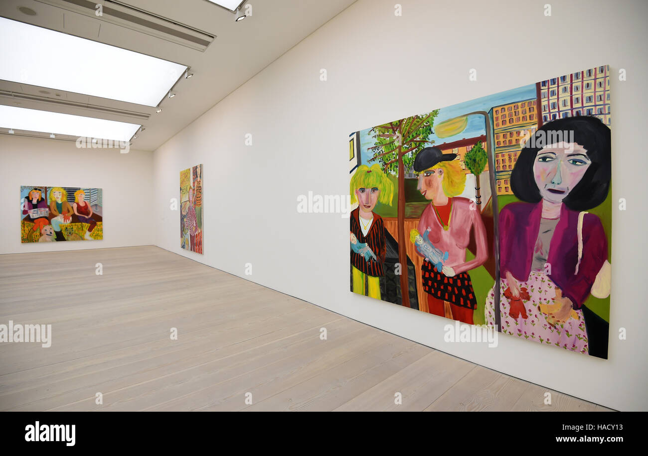 Die Arbeit von Martin Maloney wird bei einem Fotoanruf und einer Presseansicht für die Winterausstellung der Saatchi Gallery Painters' Painters in der Galerie in Chelsea, West London, gezeigt. Stockfoto