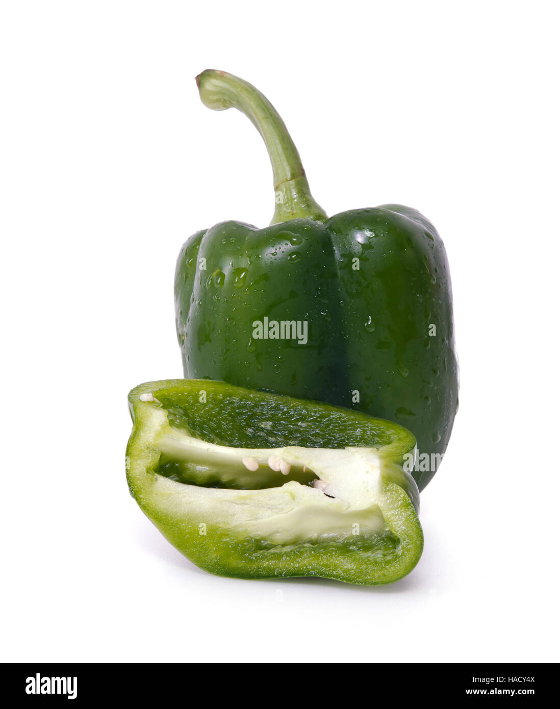 Frisches Gemüse Paprika (auch genannt als Paprika, Capcicum Anuum Linn, Runde Pfeffer, große Pfeffer oder Paprika) isoliert auf weißem Zeitmessung Stockfoto