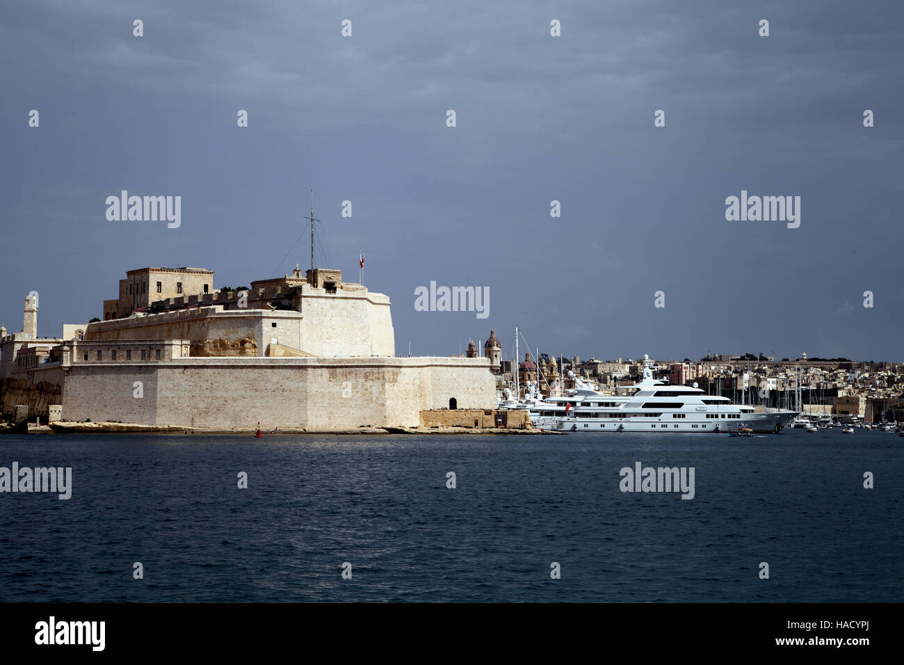 Landschaftsbild von Fort St. Angelo Stockfoto