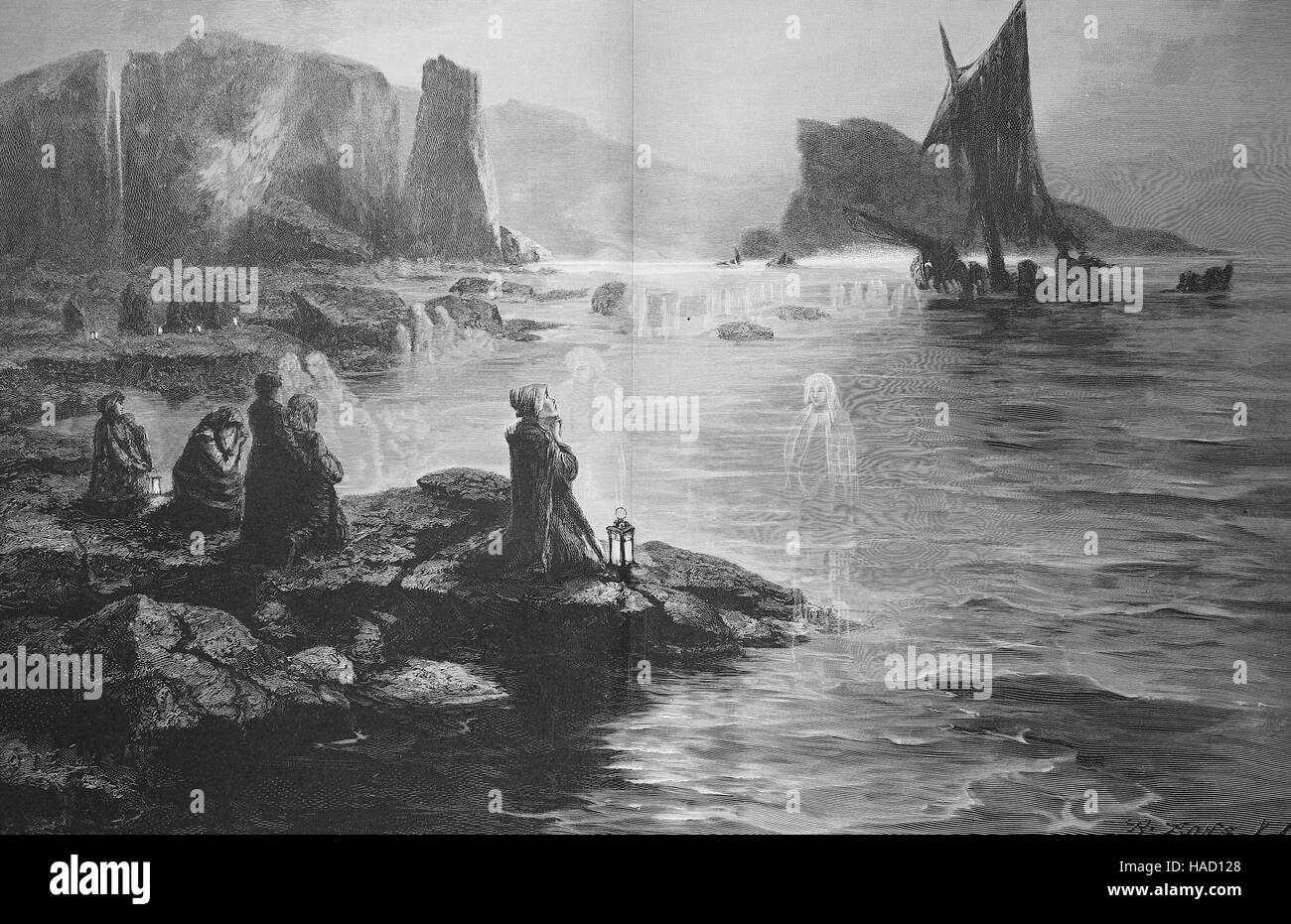 Bucht von verstorbenen, Die Bucht der Abgeschiedenen, von Hermann Hendrich, deutscher Maler, Abbildung veröffentlicht 1880 Stockfoto