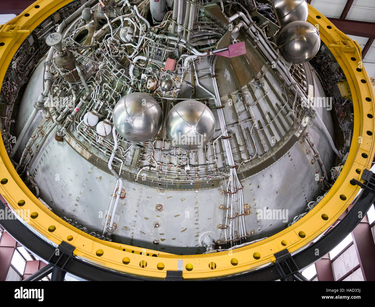 Touristen, die das Lyndon B. Johnson Space Center (JSC) besuchen, ist das Bemannte Raumfahrtzentrum der National Aeronautics and Space Administration (NASA, Houston, Texas), in dem die Ausbildung, Forschung und Flugkontrolle von menschlichen Raumflügen durchgeführt wird. Stockfoto