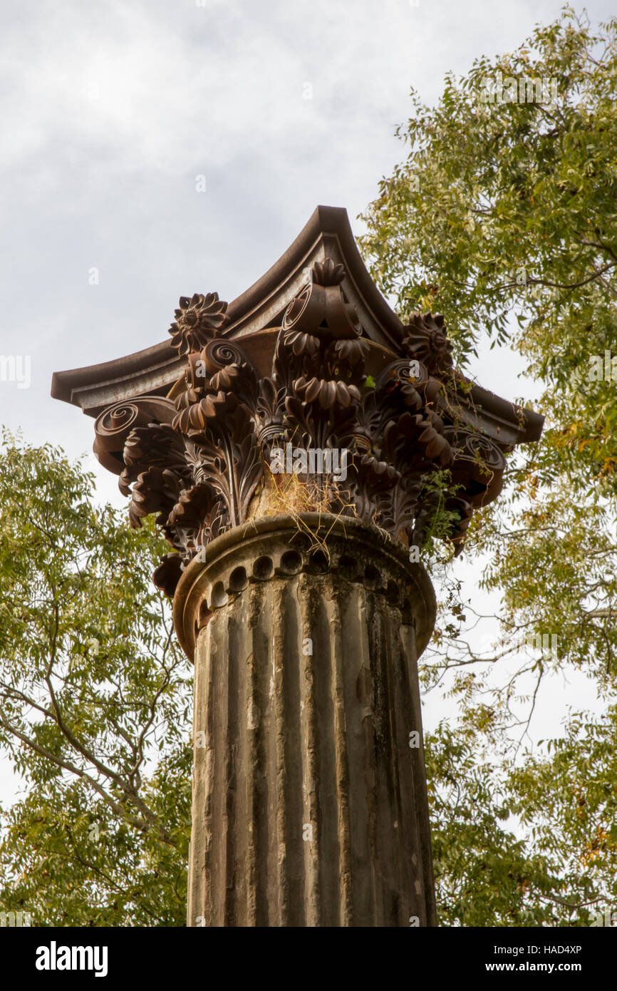 Details der Architektur in den nationalen historischen Ort Windsor-Ruinen in Mississippi. Stockfoto
