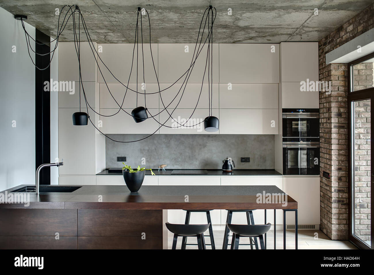 Loft Stil Küchenzone Stockfoto