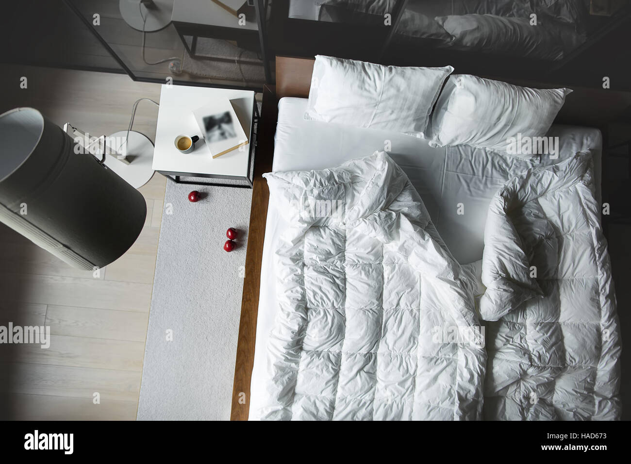 Schlafzimmer im Loft-Stil Stockfoto