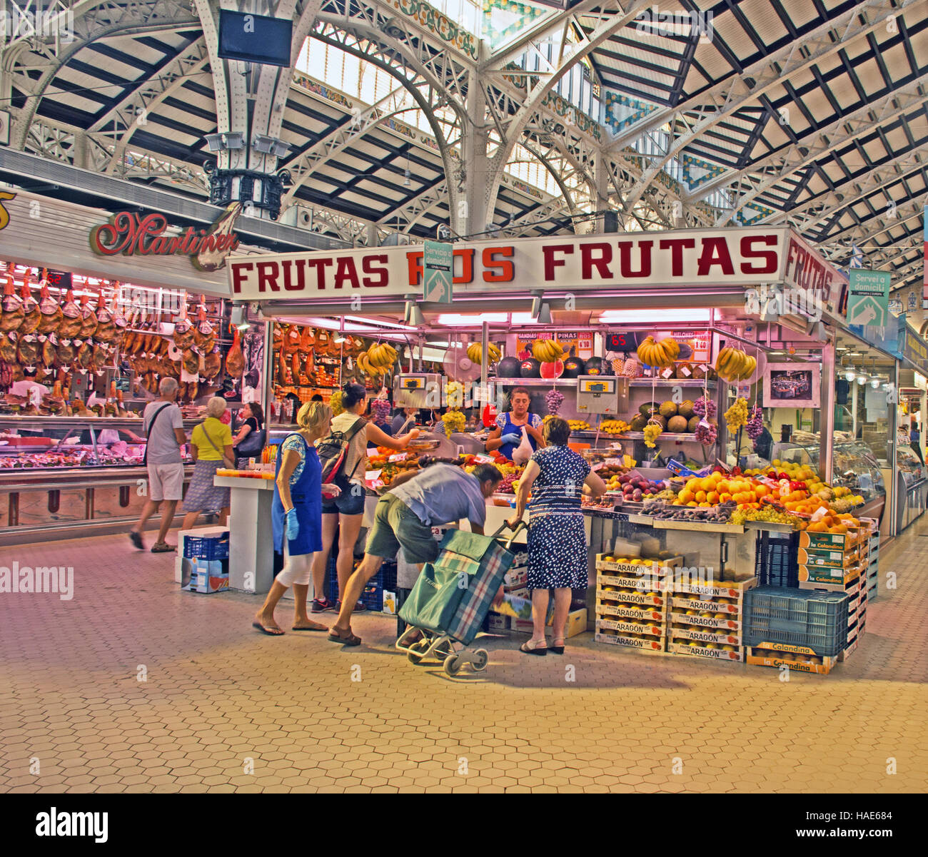 Central Market (Mercado Market) Valencia, Spanien, Europa Stockfoto