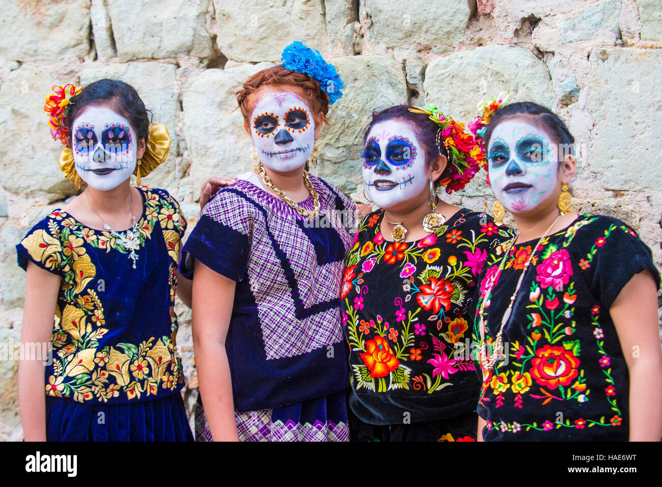 Teilnehmer auf einem Karneval der Tag der Toten in Oaxaca, Mexiko Stockfoto