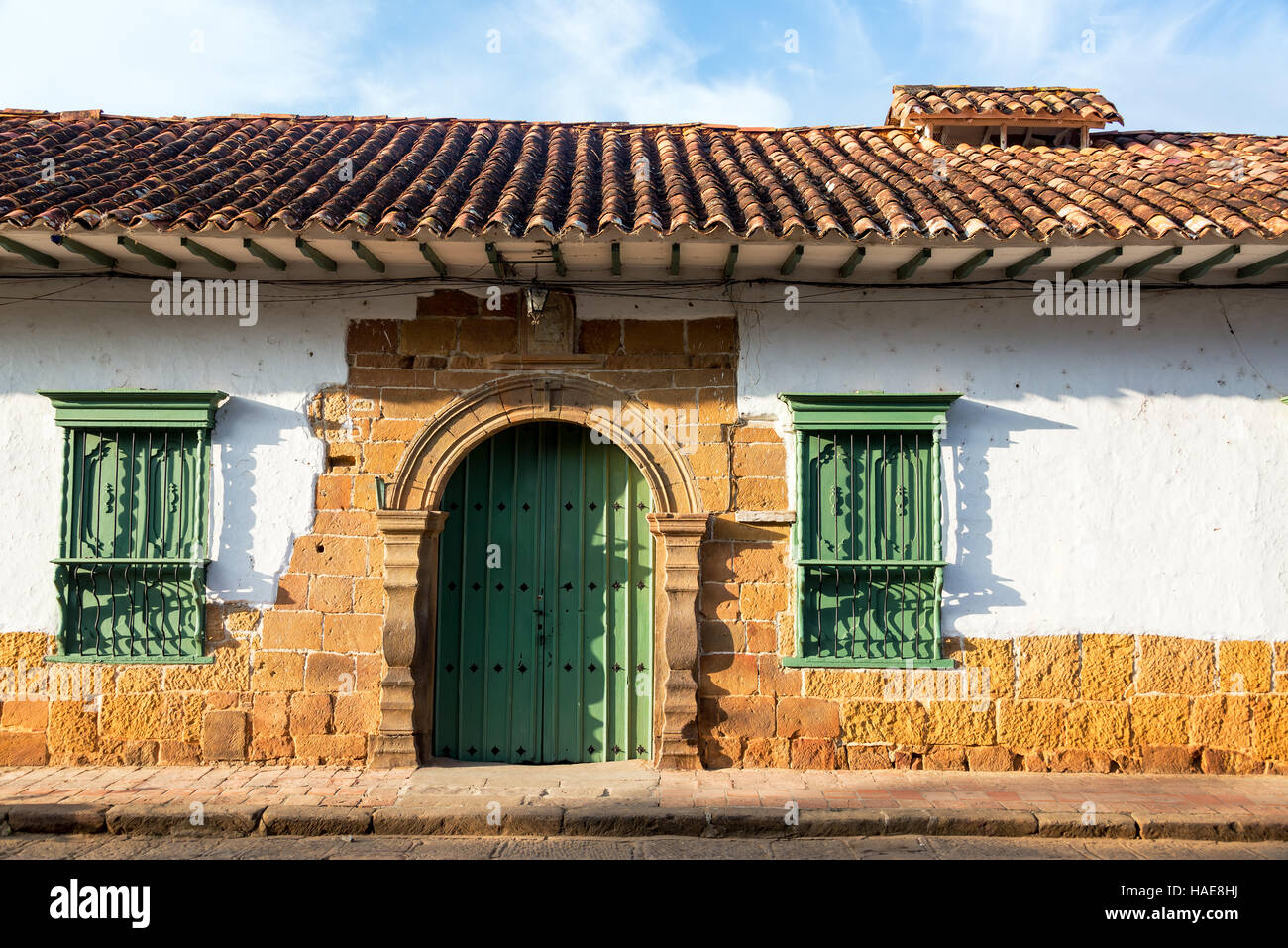 Historischen kolonialen Architektur in der Stadt von Barichara, Kolumbien im Departamento Santander Stockfoto