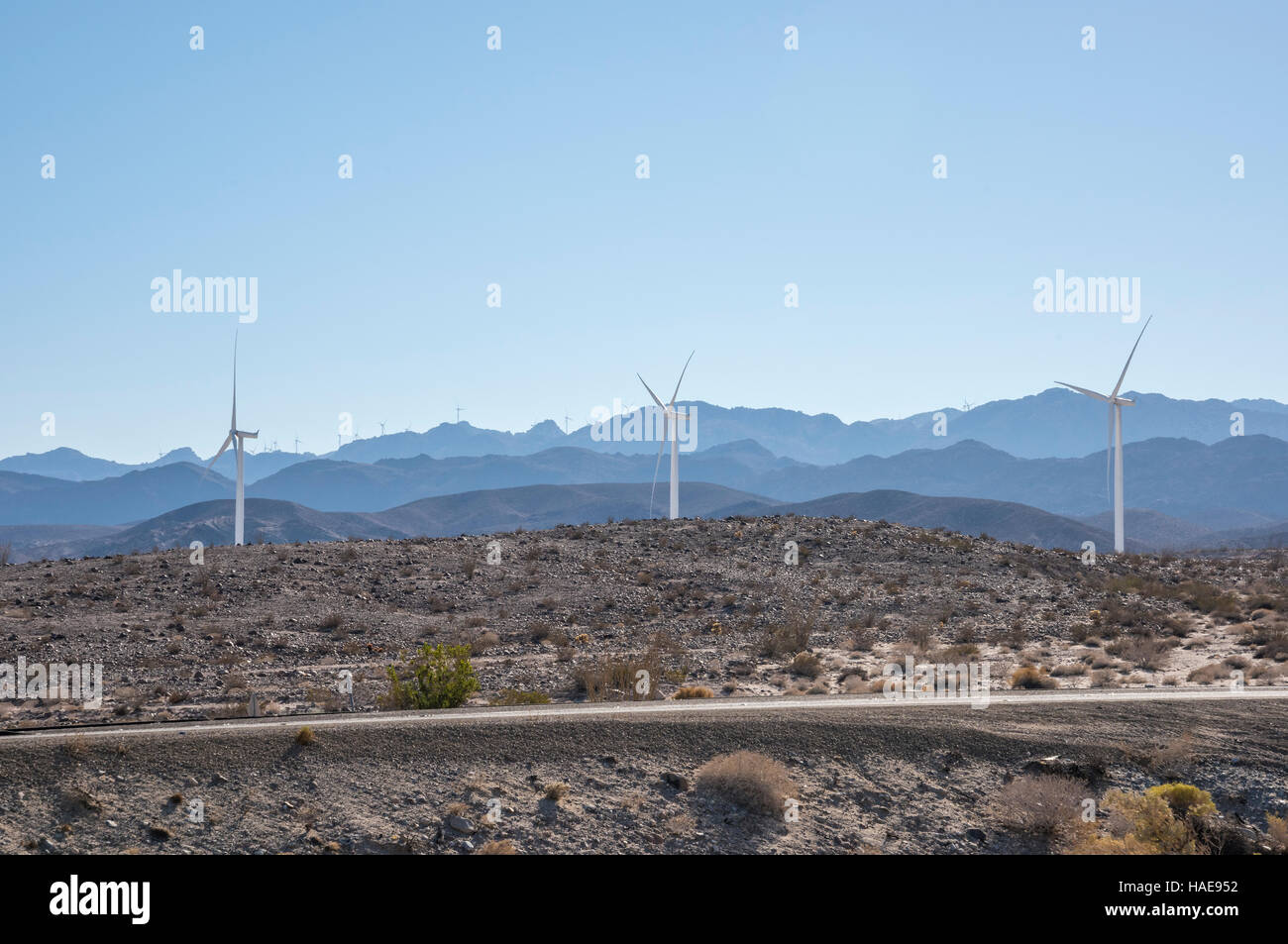 Ocotllo Wind stromerzeugende Turbine Windpark, Kalifornien USA Stockfoto