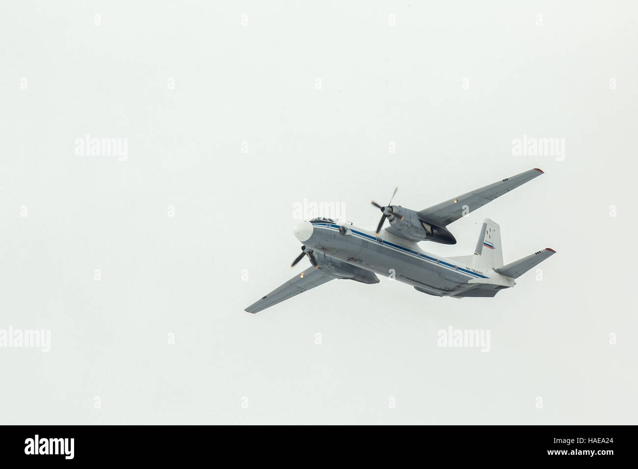 Flugzeug AN-2 Teilnehmer Airshow. Stockfoto