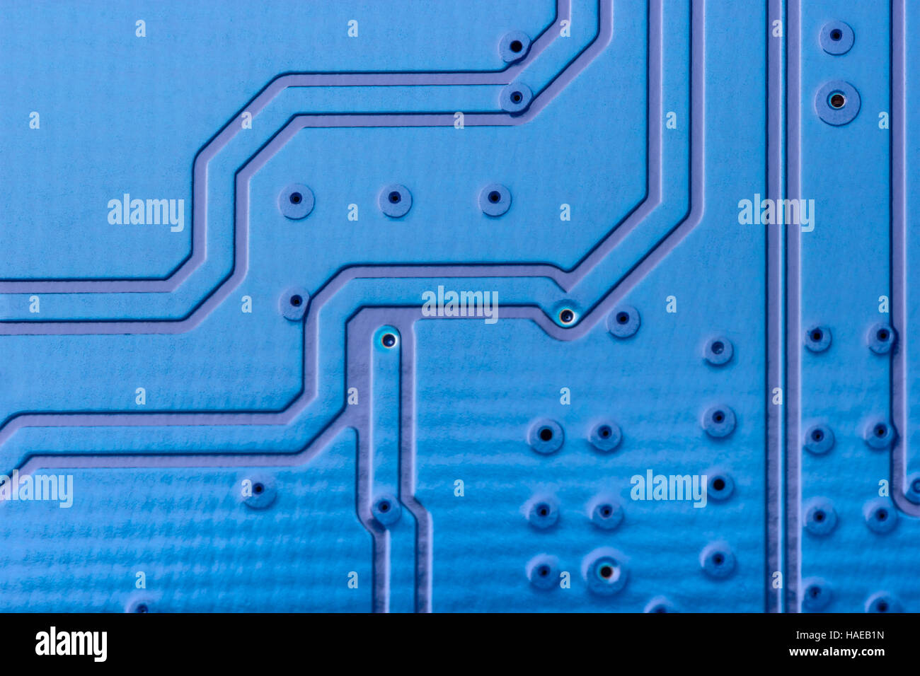 Elektronische Sammlung - Nahaufnahme von der Hauptplatine des Computers Rückseite Stockfoto