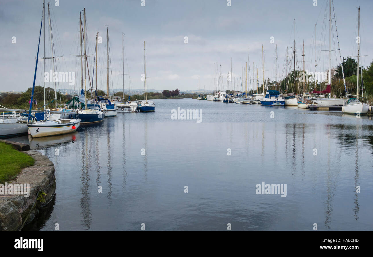 Exeter Ship Canal in der Nähe von Turf Lock, Devon, UK Stockfoto