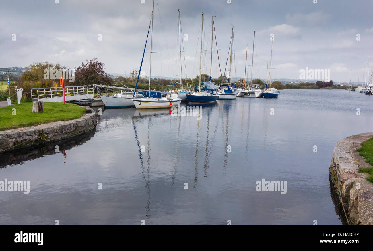 Exeter Ship Canal in der Nähe von Turf Lock, Devon, UK Stockfoto
